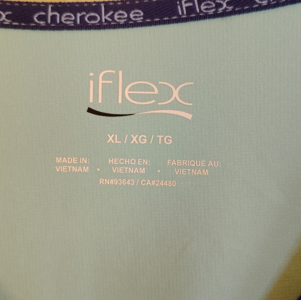 Cherokee iFlex Light Blue Scrub Top - Picture 3 of 4